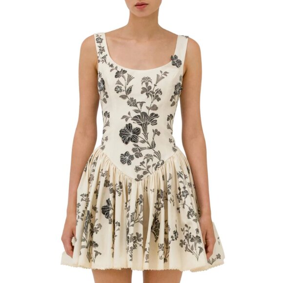 Agua by Agua Bendita Dresses & Skirts - Agua By Agua Bendita Pluma Guayacan appliquéd gathered printed Cotton Mini Dress